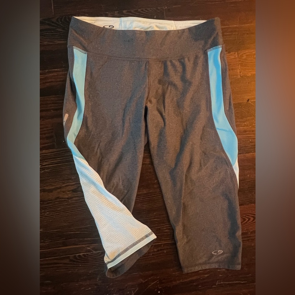 Women's Gray and Blue Athletic Shorts